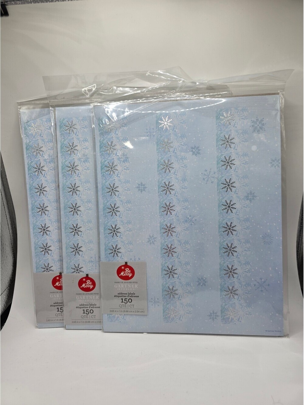 Gartner Studios Be Merry Snowflake Address Labels 450 Count Lot of 3